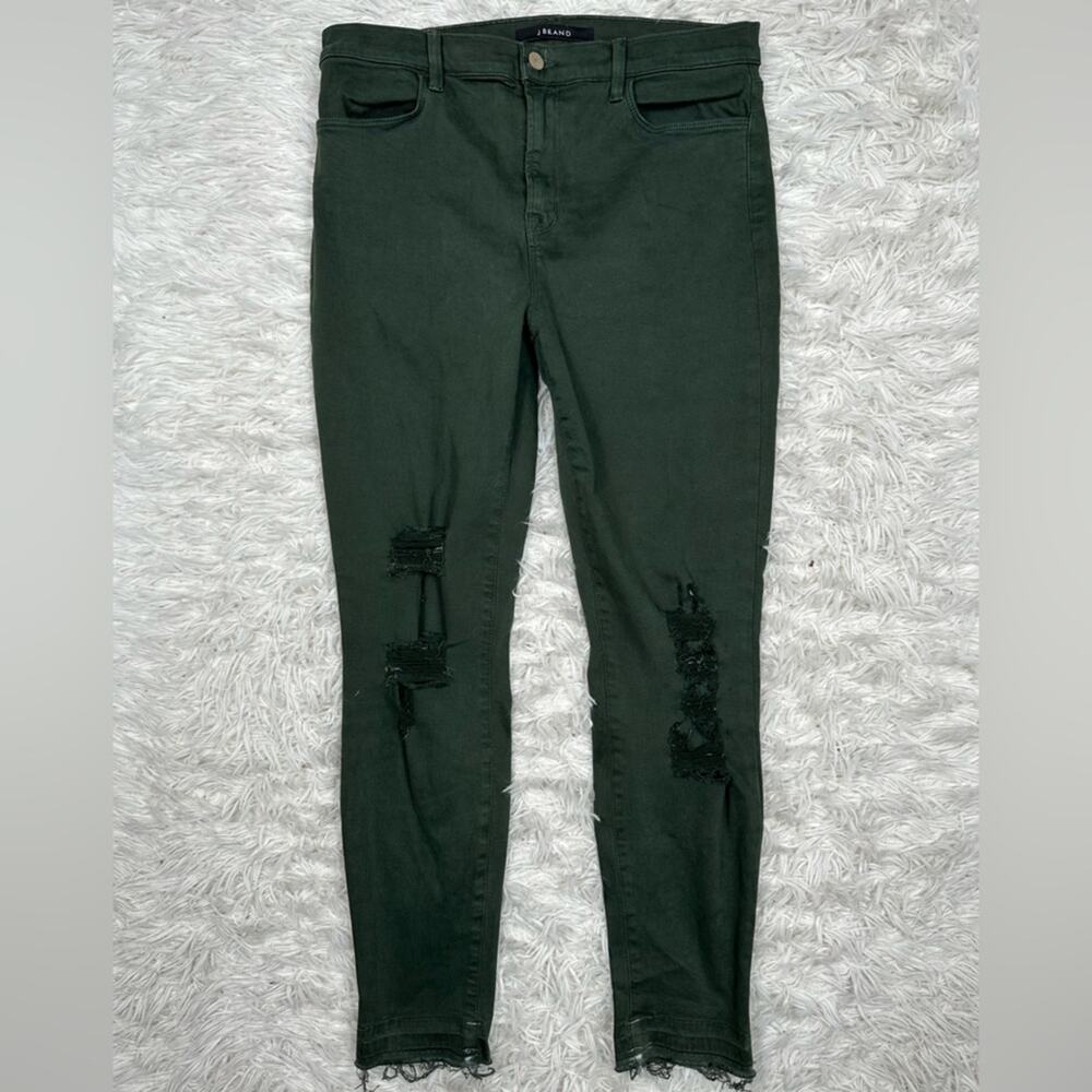 J BRAND WOMEN’S ALANA DEMEN EVER DISTRESSED JEANS SIZE 31x27 - DARK GREEN